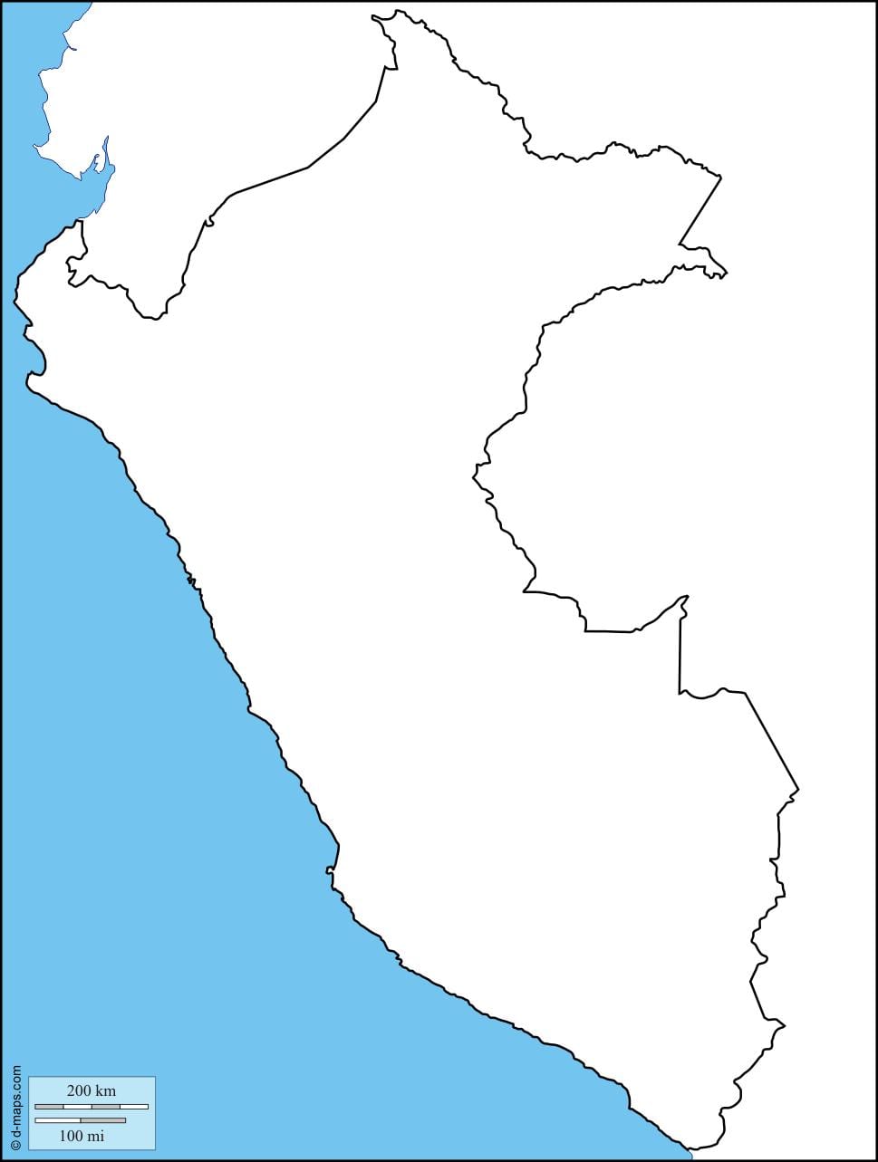 kaart blanco kaart van Peru