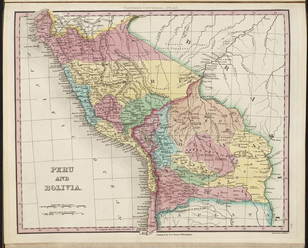 kaart van het oude Peru 