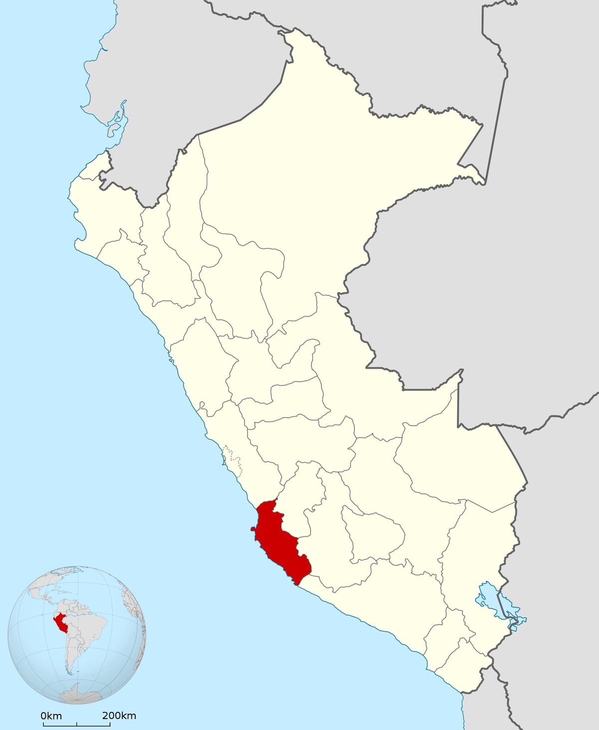 kaart van ica-Peru