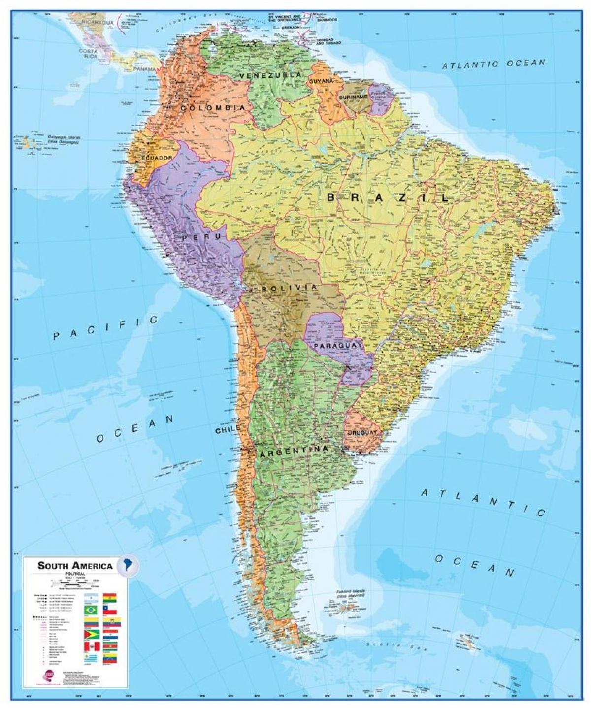 kaart van Peru in zuid-amerika