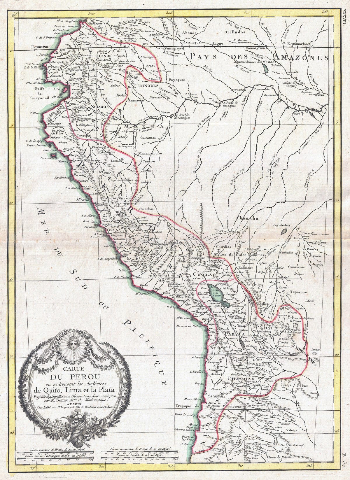 kaart van de oude kaart van Peru