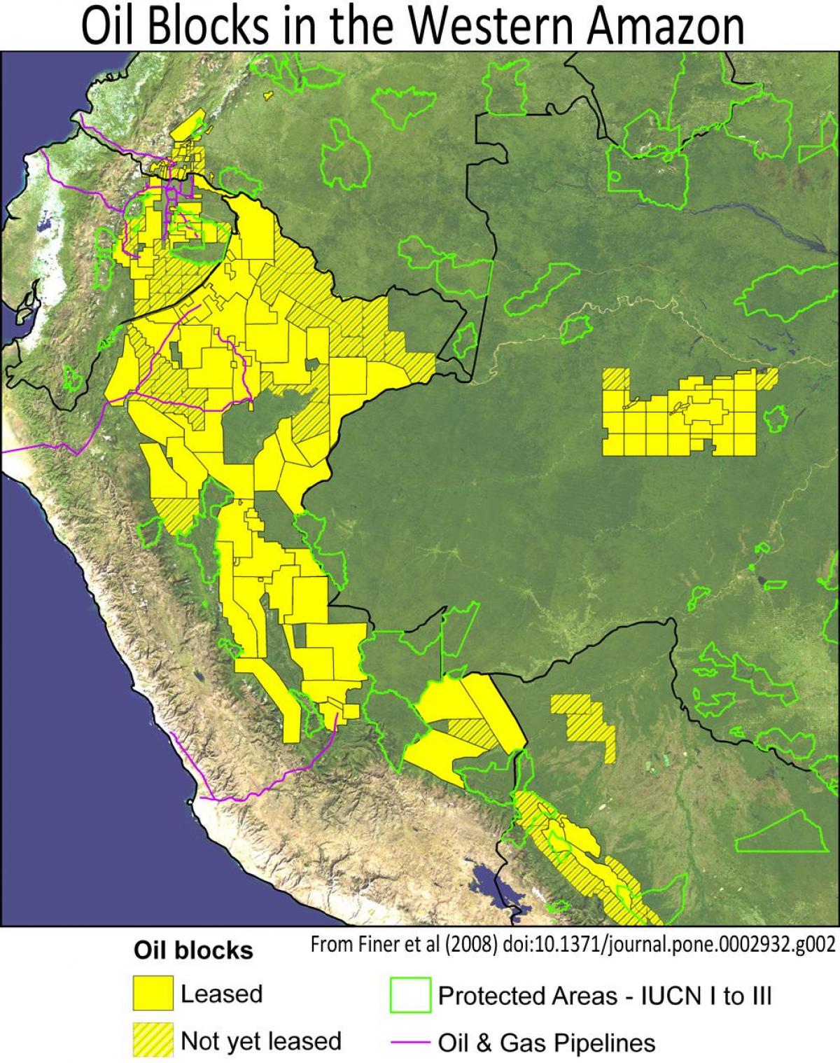 Peru amazone regenwoud kaart