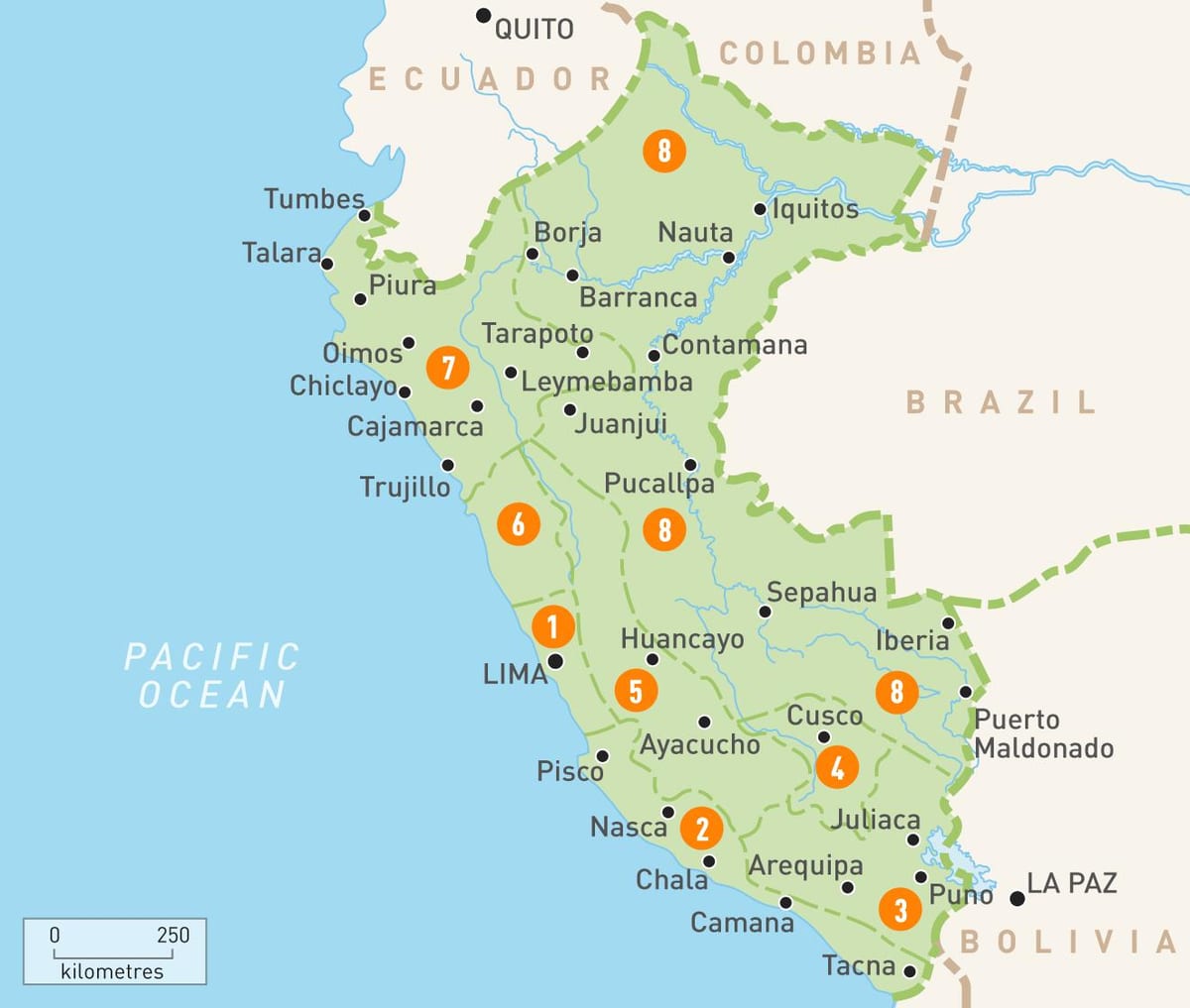 Peru provincies kaart