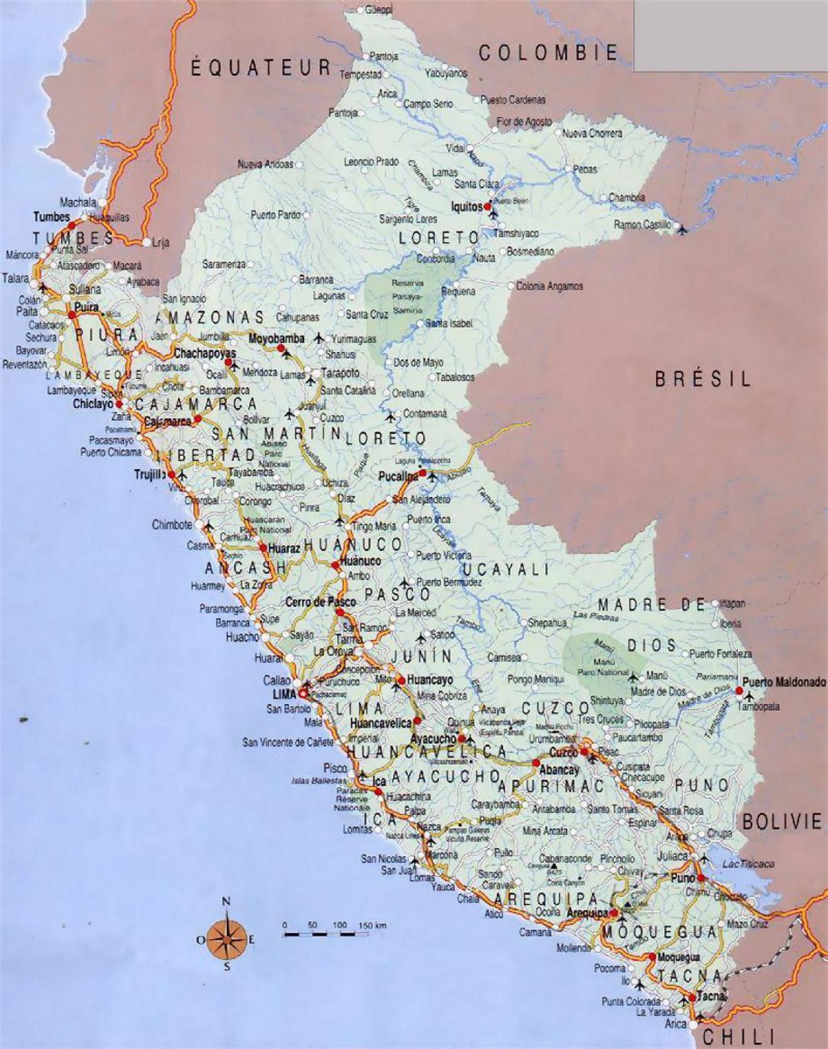 kaart van Peru steden
