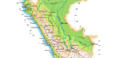 Kaart van fysieke kaart van Peru