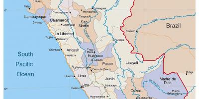 Kaart van gedetailleerde kaart van Peru