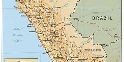 Kaart van Peru surfen 