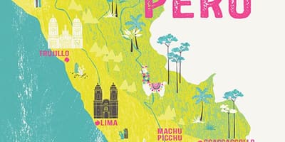 Kaart van Peru voor kinderen