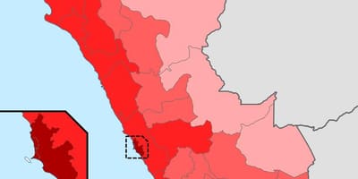 Peru bevolkingsdichtheid kaart