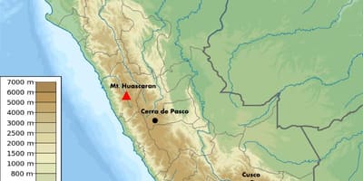 Hoogte kaart van Peru