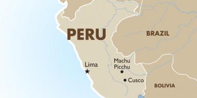 Kaart van Peru en de omliggende landen