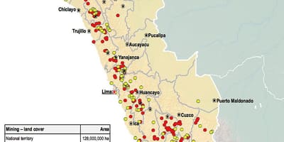 Kaart van Peru natuurlijke hulpbronnen