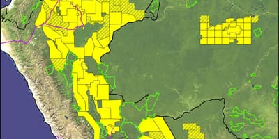 Peru amazone regenwoud kaart