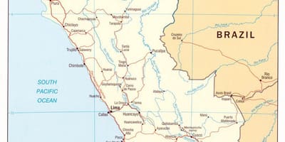 Kaart van Peru staten