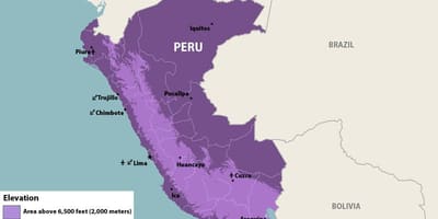 Kaart van Peru zika